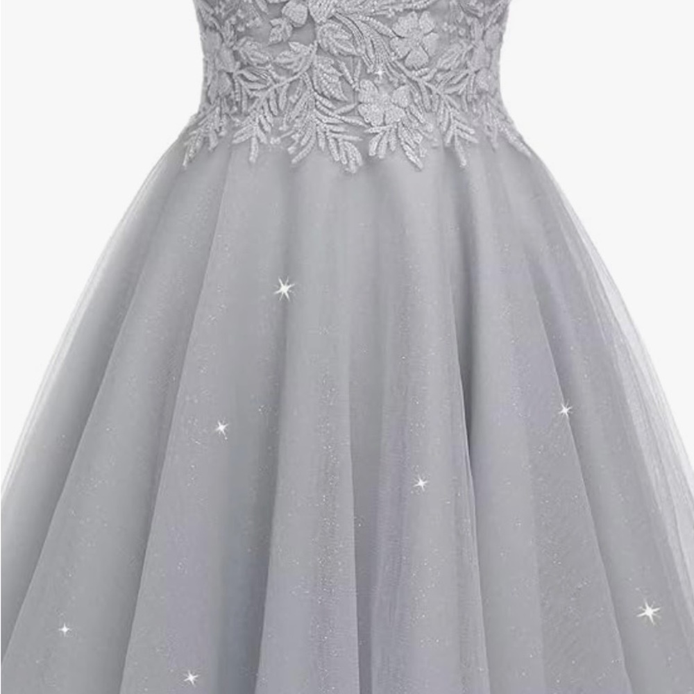 Glamorous Silver Sequin Prom Dress - Picture 7 of 7